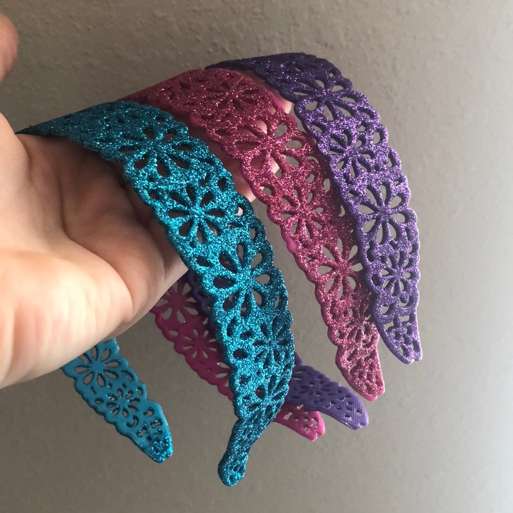 3 sparkly headbands
